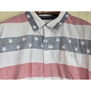 Free Planet Shirt Mens 2XL Red White Blue American Flag Stars Stripes